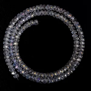 Faceted crystal rondelle spacer beads clear ab loose beads for diy jewelry making crafting supply