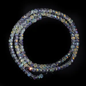 Faceted crystal rondelle beads AB coated spacer beads sparkling DIY jewelry making accessories.