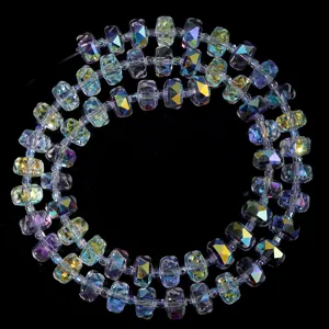 Faceted crystal spacer beads for DIY jewelry making, stunning light refraction and clarity.