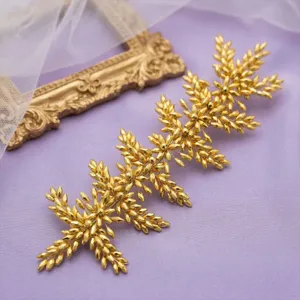Gold floral hair vine bridal headpiece elegant wedding hair accessories for women party