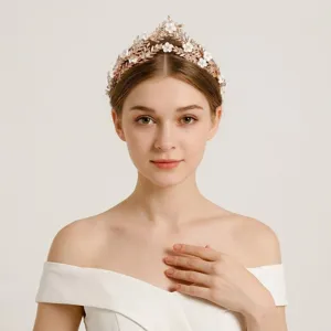 Couronne de fleurs de mariée diadème accessoire de cheveux mariage pour femmes élégantes