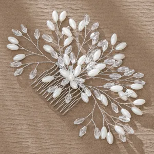 Peigne à cheveux de mariée perle cristal faits à la main accessoires de mariage élégants