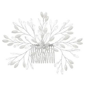Peigne de mariage perle cristal fait main accessoire cheveux pour femme et demoiselle.