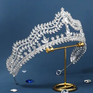 Luxury crystal bridal tiara rhinestone crown for women wedding party hair accessories