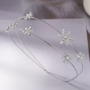 Double layer rhinestone star headband detail, sparkling crystal hair hoop for women and girls.