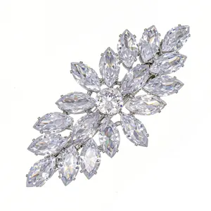 Style européen zircone blanche marquise pince à cheveux élégant métal strass clip de printemps