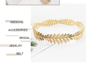 Gold leaf bridal crown headband Baroque wedding hair accessories for women party show