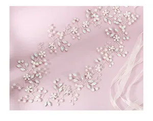 Cintura da sposa in cristallo perlato fatta a mano brillante strass abito da sposa