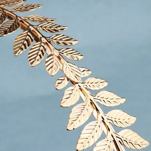 Baroque gold metal leaf crown headband bridal hair accessories for women performance props.