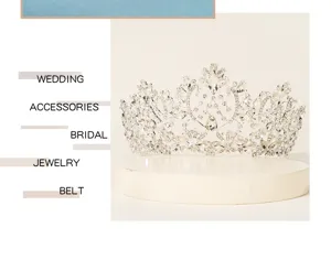 Luxe bruids strass tiara kristal kroon bruiloft haaraccessoires voor vrouwen en meisjes.