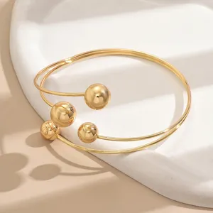 Elegante bracciale braccio sfera multistrato oro chic geometrico bangle moda gioielli