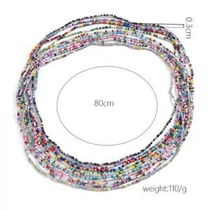 Bohemian colorful seed bead waist chain multi-layer body jewelry for vacation set