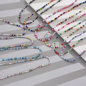 Bohemian colorful seed bead waist chain set, multi-layer delicate body jewelry for women.