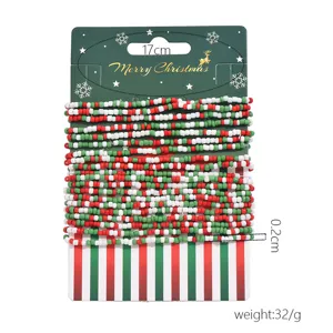 Weihnachten mehrschichtig Rocailles Perlen Armband Set rot weiss gruen Damen Schmuck Geschenke