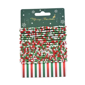 Weihnachten Perlen Armband Set mehrsträngig rot weiß grün handgemachter Schmuck Geschenk