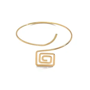 Bracciale da braccio aperto quadrato geometrico dorato tendenza gioielli corpo di nicchia per donne