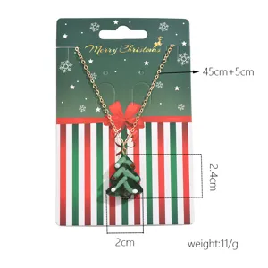 Niedliche geometrische Glas Weihnachtsbaum Halskette Damen, exquisites Feiertagsschmuck Geschenk.