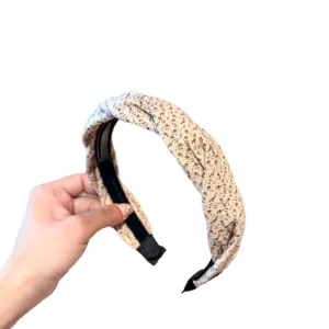 Vintage Blumen verzierter gedrehter Haarreif mit Anti-Rutsch-Zähnen für Damen Alltag chic