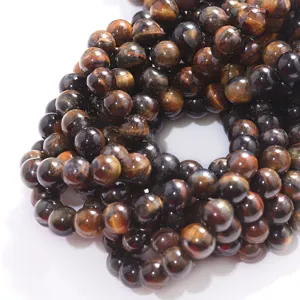 Natural Tiger Eye gemstone loose beads for DIY jewelry making bracelets and necklaces