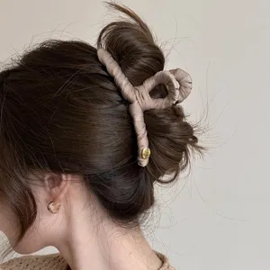Herbst Winter Stoff umwickelte Haarkralle elegante Haarklammer Damen Dutt Frisur Haarschmuck