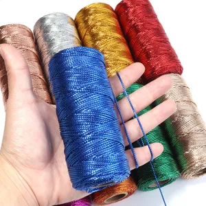 Cordon metalico para envolver regalos, hilo de etiqueta, cuerda decorativa brillante.