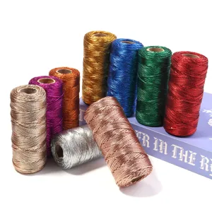 Cordón Metálico No Elástico Oro Plata Cuerda Colgante Para Envolver Regalos DIY Joyería Etiquetas De Ropa Carrete