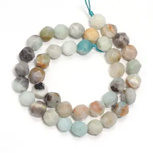 Perle in pietra naturale sfaccettata cristallo agata multicolore accessori gioielli