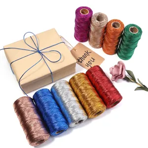 Cordón metálico hilo para envolver regalos, manualidades, embalaje y cuerdas decorativas.