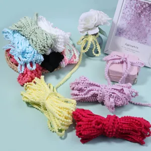 Colorful pom pom trim ribbon for DIY sewing crafts handmade hair clips clothing accessories.