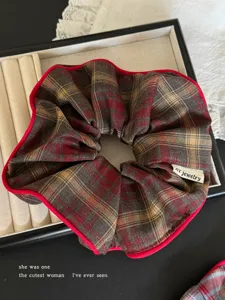 Coletero de cuadros para mujer estilo dulce retro accesorio de pelo bonito elegante