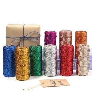 Cordón metálico para envolver regalos, manualidades y etiquetas. Hilos brillantes coloridos.