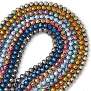 Gefacetteerde metaal gegalvaniseerde kristalglas kralen voor DIY sieraden maken en armband accessoires.