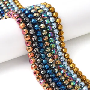 Metalen gegalvaniseerde gefacetteerde kristalglas kralen strengen voor DIY sieraden maken.