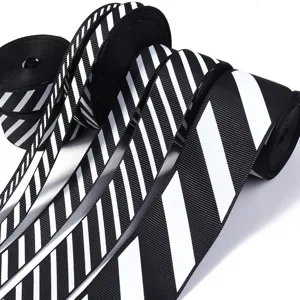 Black and white diagonal striped ribbon for gift wrapping, party decoration, and DIY crafts.