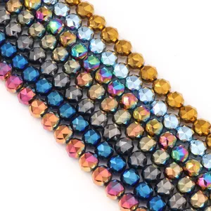 Kleurrijke gegalvaniseerde gefacetteerde glazen kralen voor DIY armband ketting