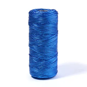 Cordón metálico para envolver regalos, manualidades y colgar etiquetas, azul, 1 rollo.