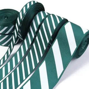 Christmas diagonal stripe grosgrain ribbon for gift box packaging DIY bow clothing decor