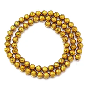 Metaal gegalvaniseerde gefacetteerde kristalglas kralen voor DIY armband ketting benodigdheden.
