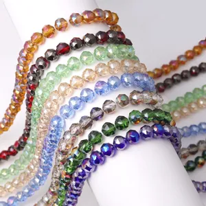 Multicolor gefaseerde kristallen glasparels DIY armband ketting losse kralen accessoires