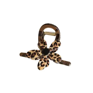 Leopardenmuster Blume Haarklammer für Damen, stilvolle Haarschmuck Haarklammer Haifisch-Clip.