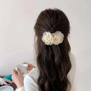 Zarte Stoff Blumen Haarkamm süße Feen Haarspange elegante Haaraccessoires für Damen