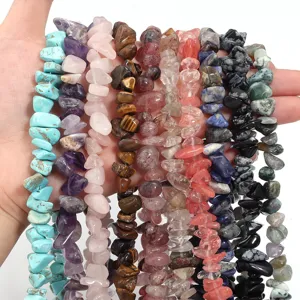 Perline di pietre naturali frantumate irregolari fili per accessori di gioielli fai da te.