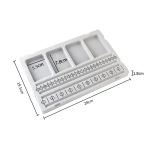 Grey flocking bead design board jewelry making tray for bracelet and necklace sizing 28cm