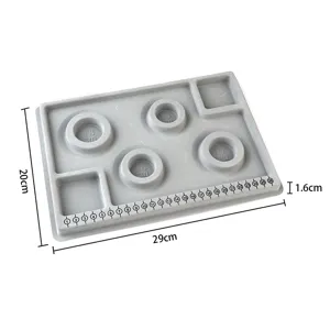 Bead design board for jewelry making, grey DIY bracelet measuring tray with scales.