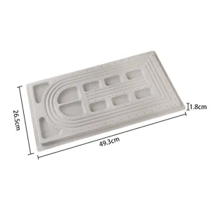 Plastic jewelry design board with scale markings for necklace and bracelet DIY crafting.