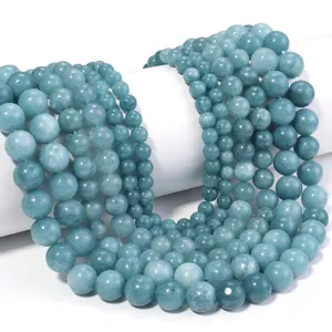 Natuurlijke blauwe edelsteen ronde kralen strand voor DIY handgemaakte sieraden accessoires.