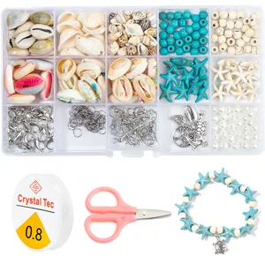 Shell Turquoise Artificial Pearl Starfish Charms Beads DIY Bracelet Necklace Jewelry Making Craft Supplies For Women