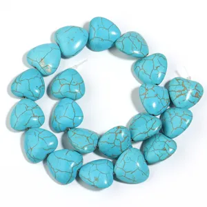 Perle sfuse cuore turchese blu per bracciali collane accessori di gioielleria fai da te