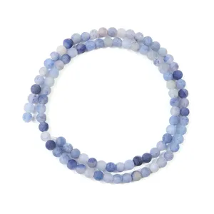 Natural blue aventurine gemstone loose beads strand for DIY handmade jewelry bracelets.