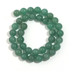 Groene aventurijn edelsteen ronde kralen detailweergave voor handgemaakte DIY sieraden accessoires.